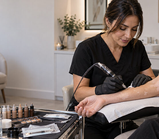 What does the healing process look like for medical skin tattooing