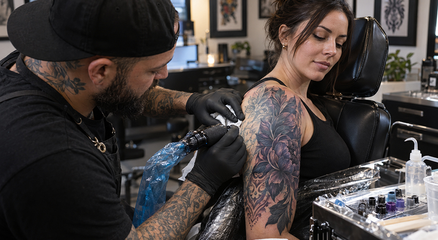 Can a cover-up tattoo completely hide a name or an old portrait