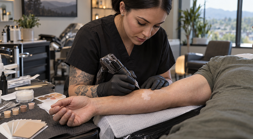 Does vitiligo camouflage tattooing hurt more than a standard tattoo